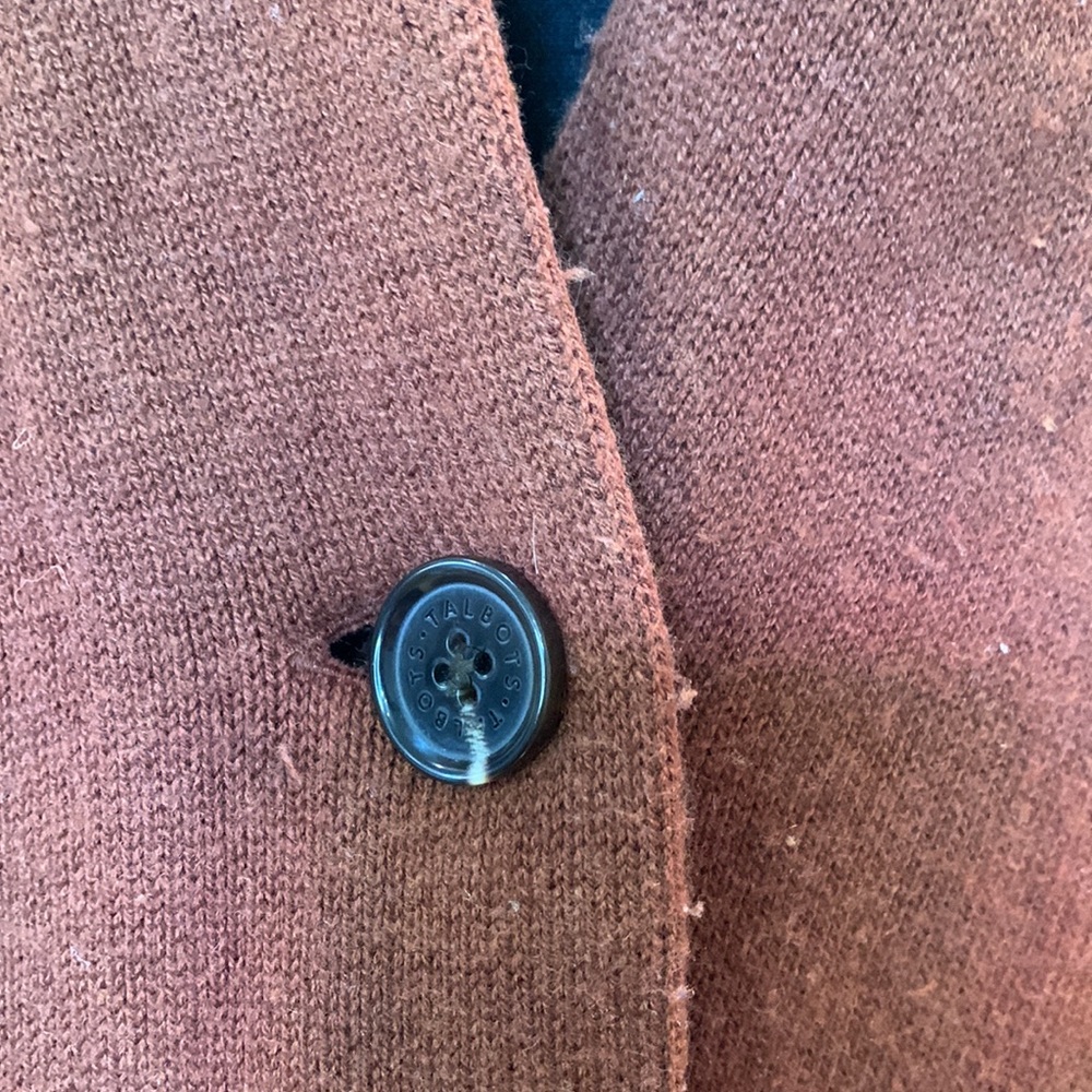 Talbots Single Button Wool Blend Rust Cardigan - image 4